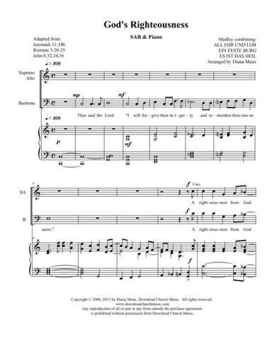 God's Righteousness (SAB Choir and Piano)