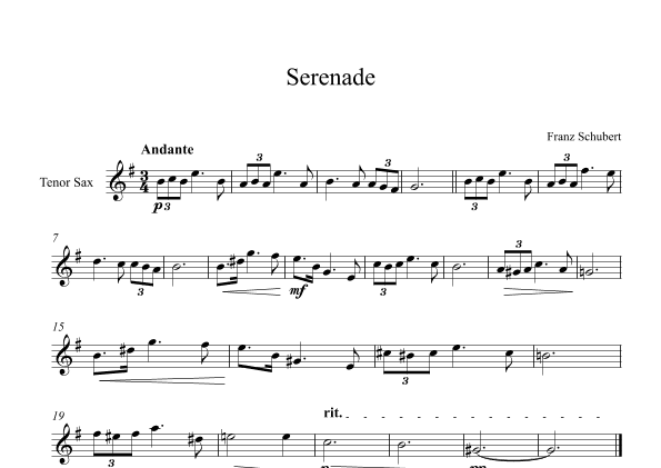 Serenade - Franz Schubert (Tenor Sax) (arr. Digital Book Music)