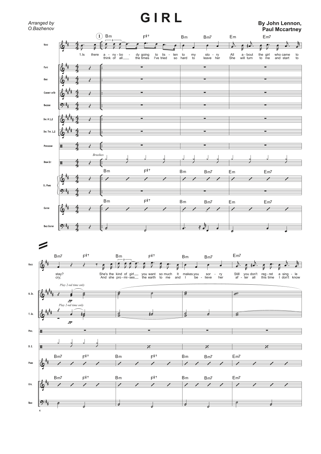 Girl (arr. arrange by Oleksiy Bazhenov)