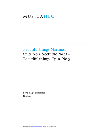 Suite No.3 Nocturno No.11-Beautiful things Op.10 No.3
