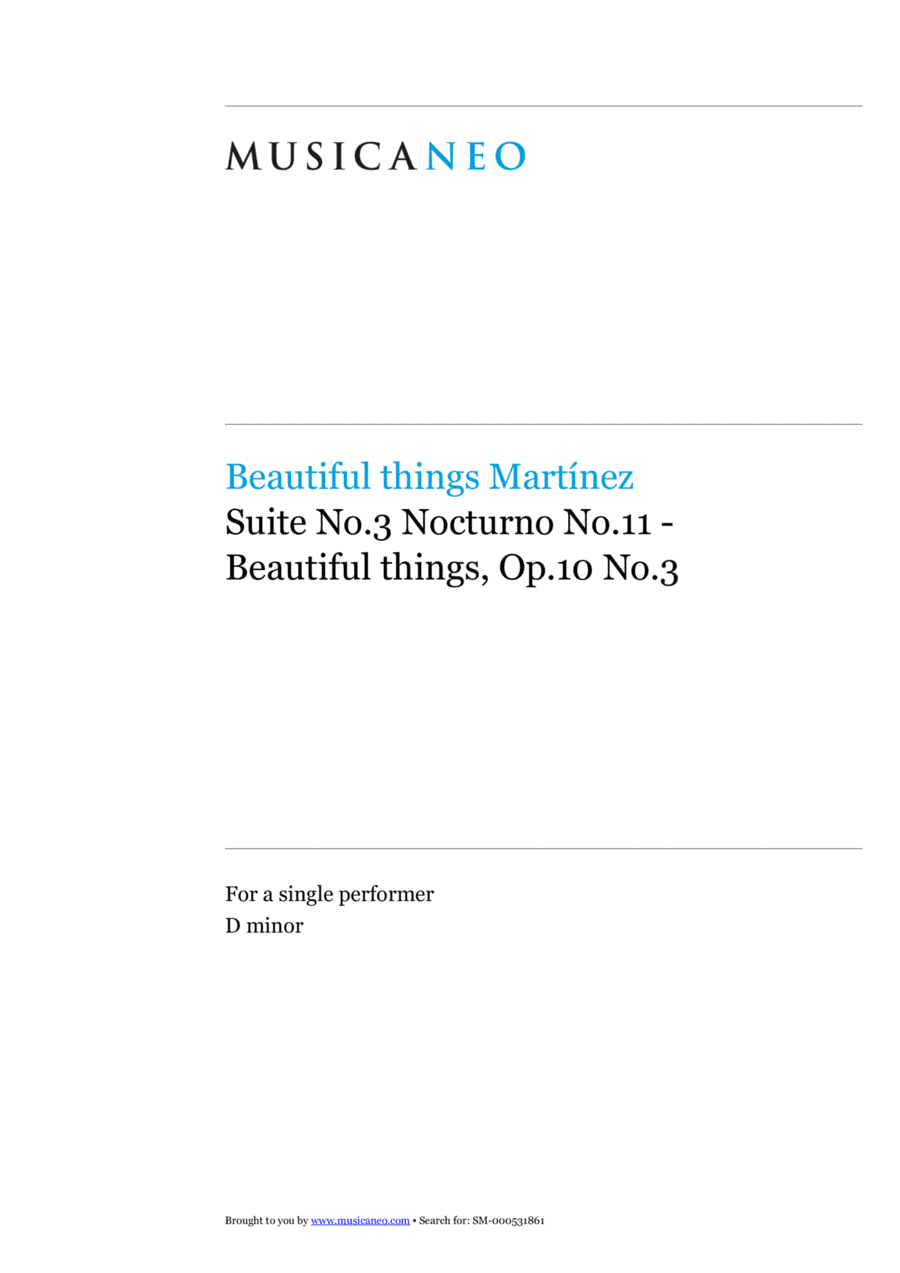 Suite No.3 Nocturno No.11-Beautiful things Op.10 No.3