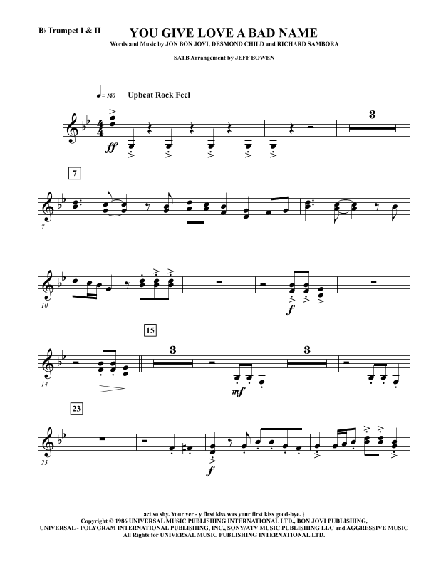 You Give Love A Bad Name (arr. Jeffrey Bowen)