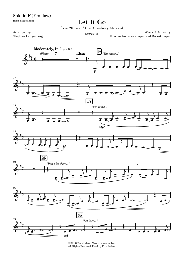 Let It Go (arr. Stephan Langenberg)
