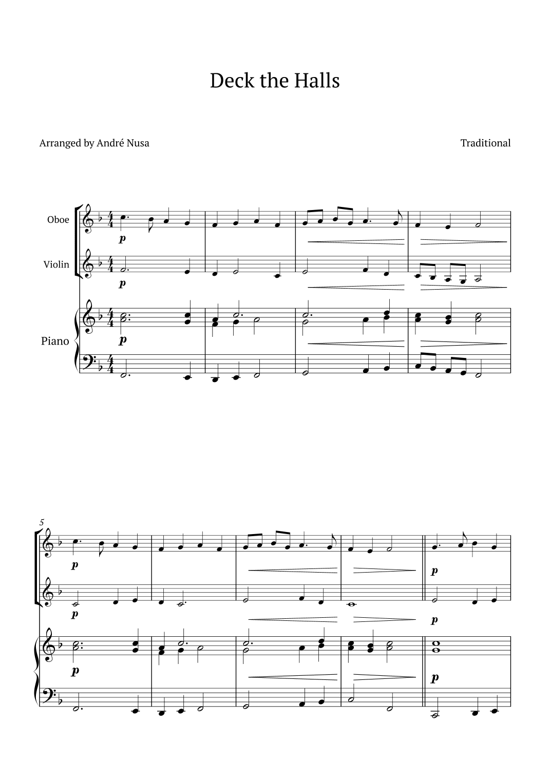 Deck the Halls (arr. André Nusa)