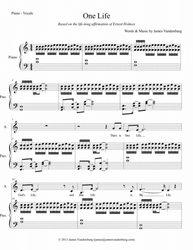 One Life ("A New Thought for Choirs" Edition)