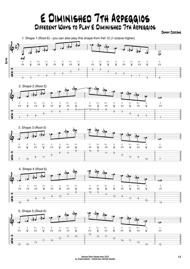 E Diminished 7th Arpeggios (5 Ways to Play)