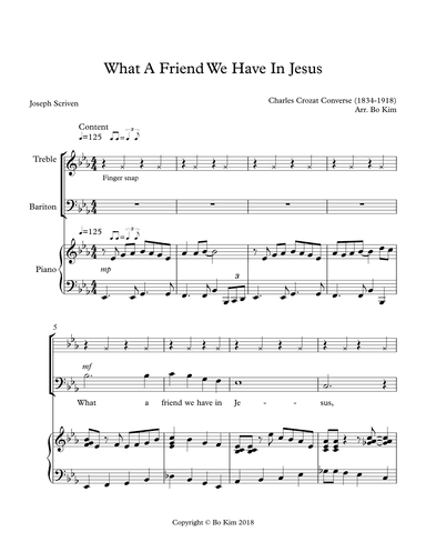 What A Friend We Have In Jesus (arr. Bo Kim)