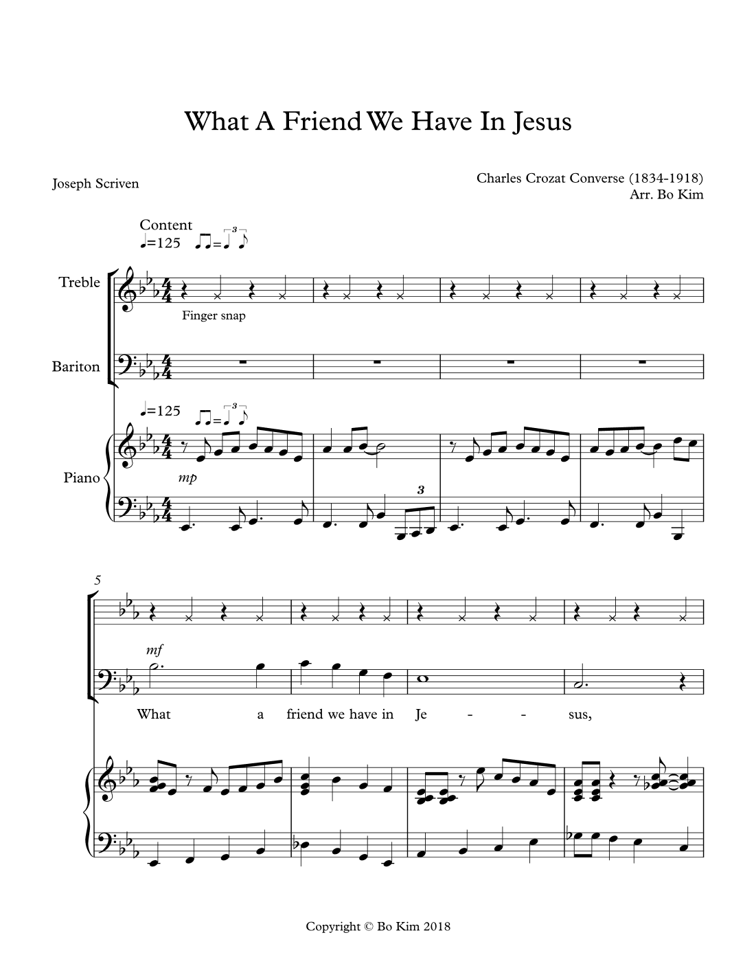 What A Friend We Have In Jesus (arr. Bo Kim)