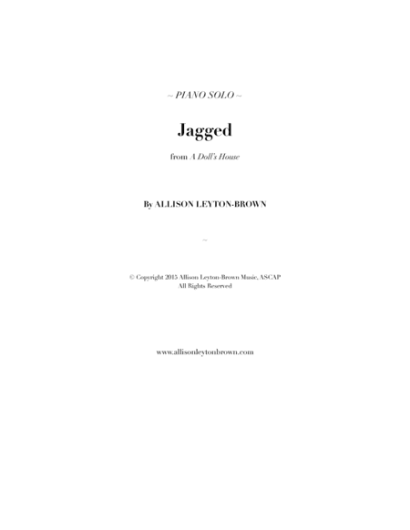 Jagged - Imaginative Piano Solo - by Allison Leyton-Brown