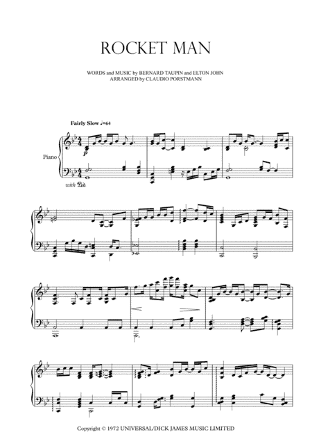 Rocket Man (i Think It's Gonna Be A Long Long Time) (arr. Claudio Porstmann)