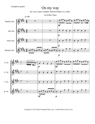 On My Way (arr. Zoltan Vegso)