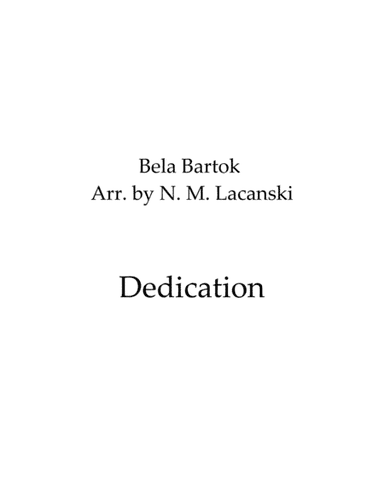 Dedication (arr. Nick Lacanski)