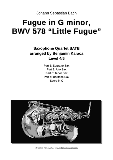 Fugue in G minor, BWV 578 "Little Fugue" (arr. Benjamin Karaca)