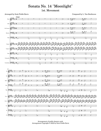 Moonlight Sonata (Movement I) for chamber orchestra (arr. Scott Fields Davis)