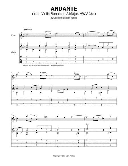 Andante (from Violin Sonata in A Major, HWV 361) (arr. Mark Phillips)