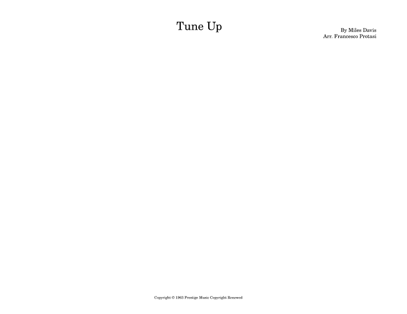 Tune Up (arr. Francesco Protasi)