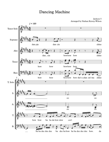 Dancing Machine (arr. Nathan Kersey-Wilson)