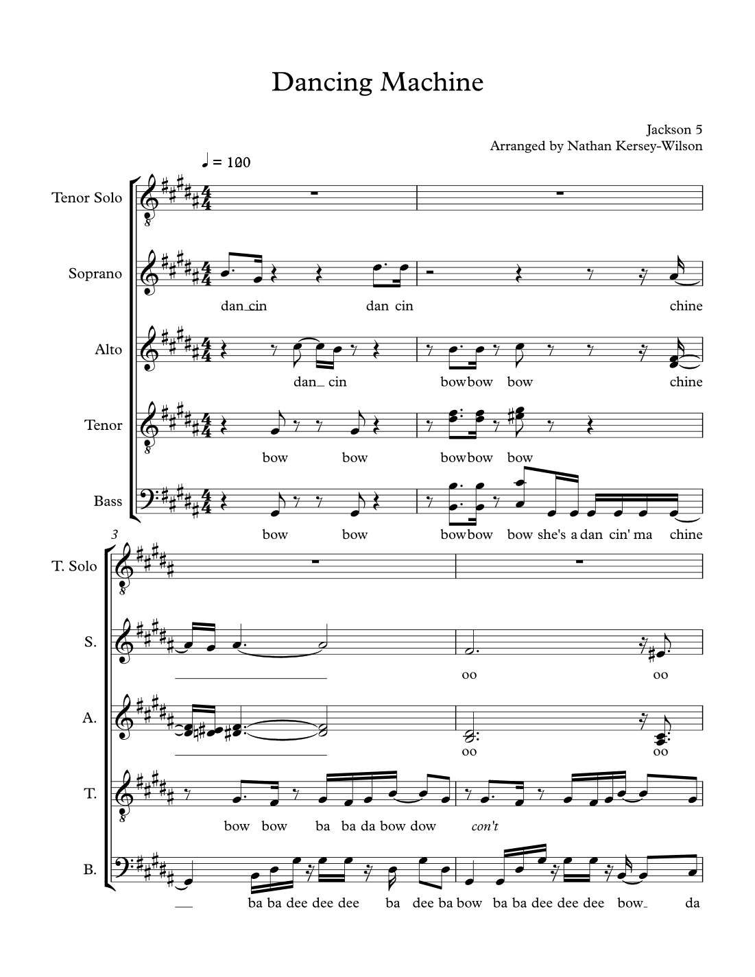 Dancing Machine (arr. Nathan Kersey-Wilson)
