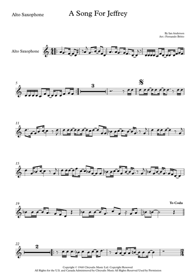 Song For Jeffrey (arr. Fernando Britto)