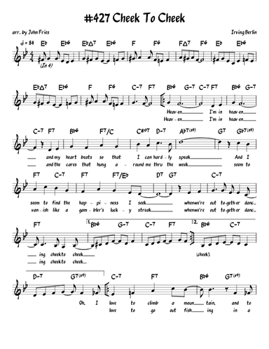 Cheek To Cheek (arr. John Fries)