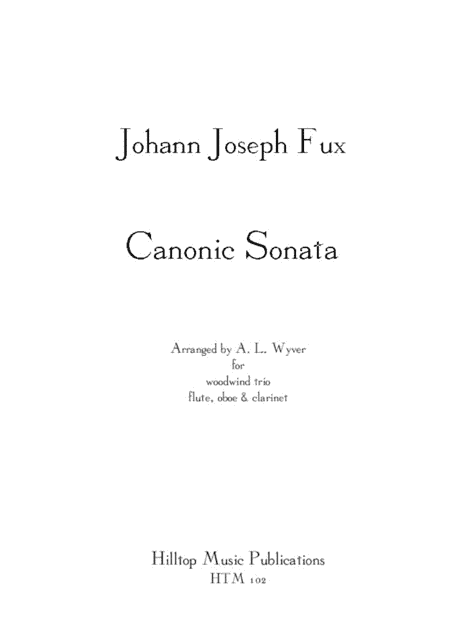 Sonata Canonic arr. flute, oboe and clarinet (arr. A. L. Wyver)