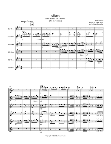 Allegro (from "Sonata for Trumpet") (Bb) (Oboe Sextet) (arr. Regis Bookshar)