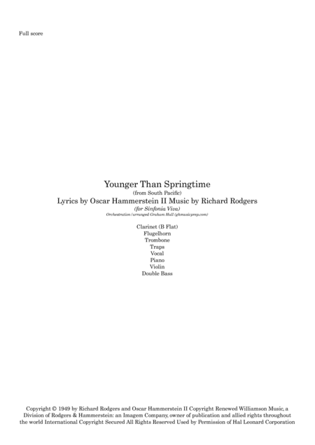 Younger Than Springtime (arr. ghmusicprep)