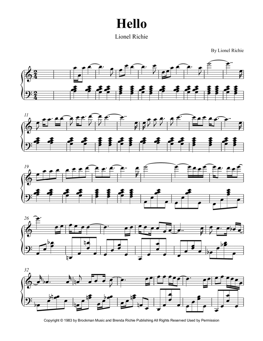 Hello (arr. Piano Go Life)