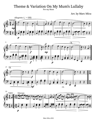 Theme & Variation On My Mum's Lullaby