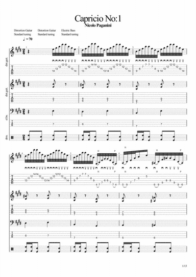 Capricio No:1 Full Score (arr. John Hurford)