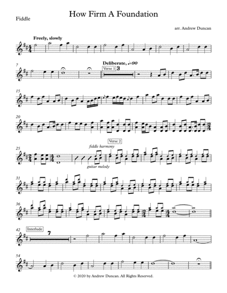 How Firm A Foundation - Fiddle and Guitar Prelude (arr. Andrew Duncan)