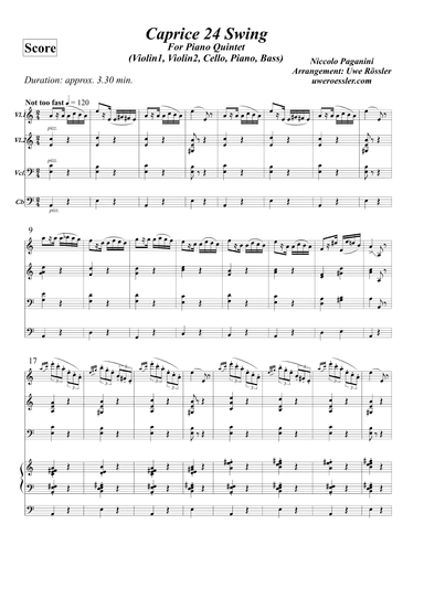 Caprice No. 24 a minor / Caprice Nr. 24 a-Moll Swing version (arr. Uwe Rössler Roessler Rassler)