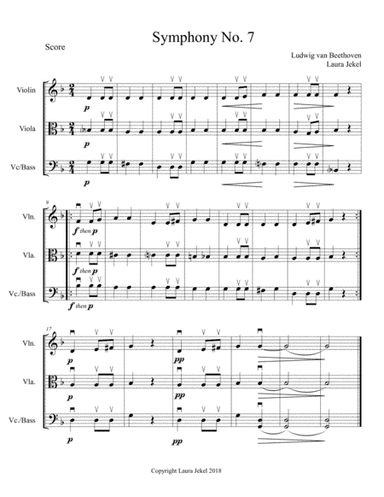 String Orchestra Arrangement of Symphony No. 7, Movement 2 by Beethoven (arr. Laura Jekel)