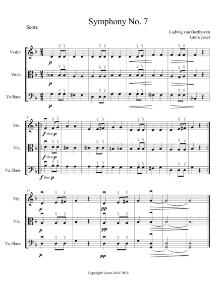 String Orchestra Arrangement of Symphony No. 7, Movement 2 by Beethoven (arr. Laura Jekel)