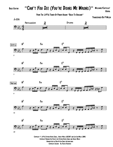 Can't You See (you Doin' Me Wrong) (arr. Paul welsh)