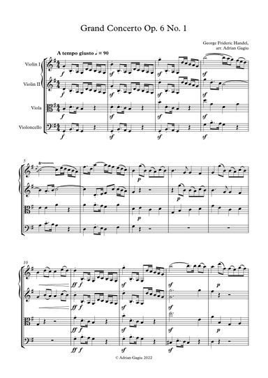 Concerto grosso in G major op. 6 no. 1 (arr. Adrian Gagiu)