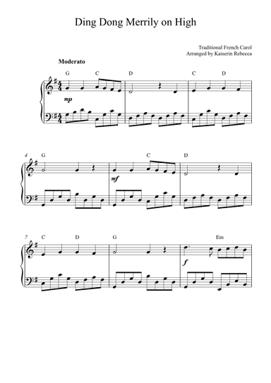Ding Dong Merrily on High (arr. Kaiserin Rebecca)