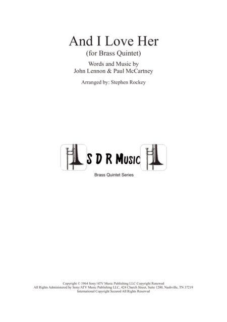 And I Love Her (arr. Stephen Rockey)