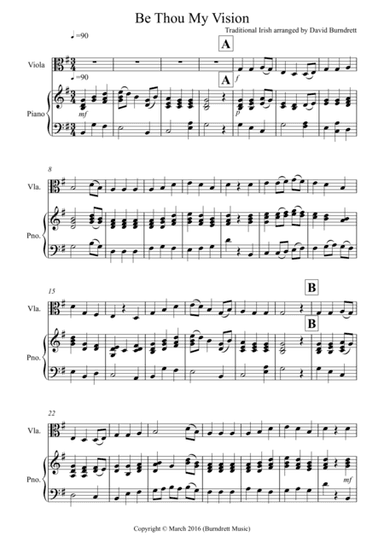 Be Thou My Vision for Viola and Piano (arr. David Burndrett)