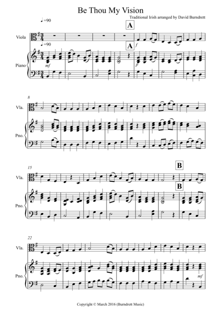 Be Thou My Vision for Viola and Piano (arr. David Burndrett)