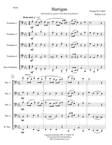 Harrigan (Trombone quintet) (arr. Robert Coil)