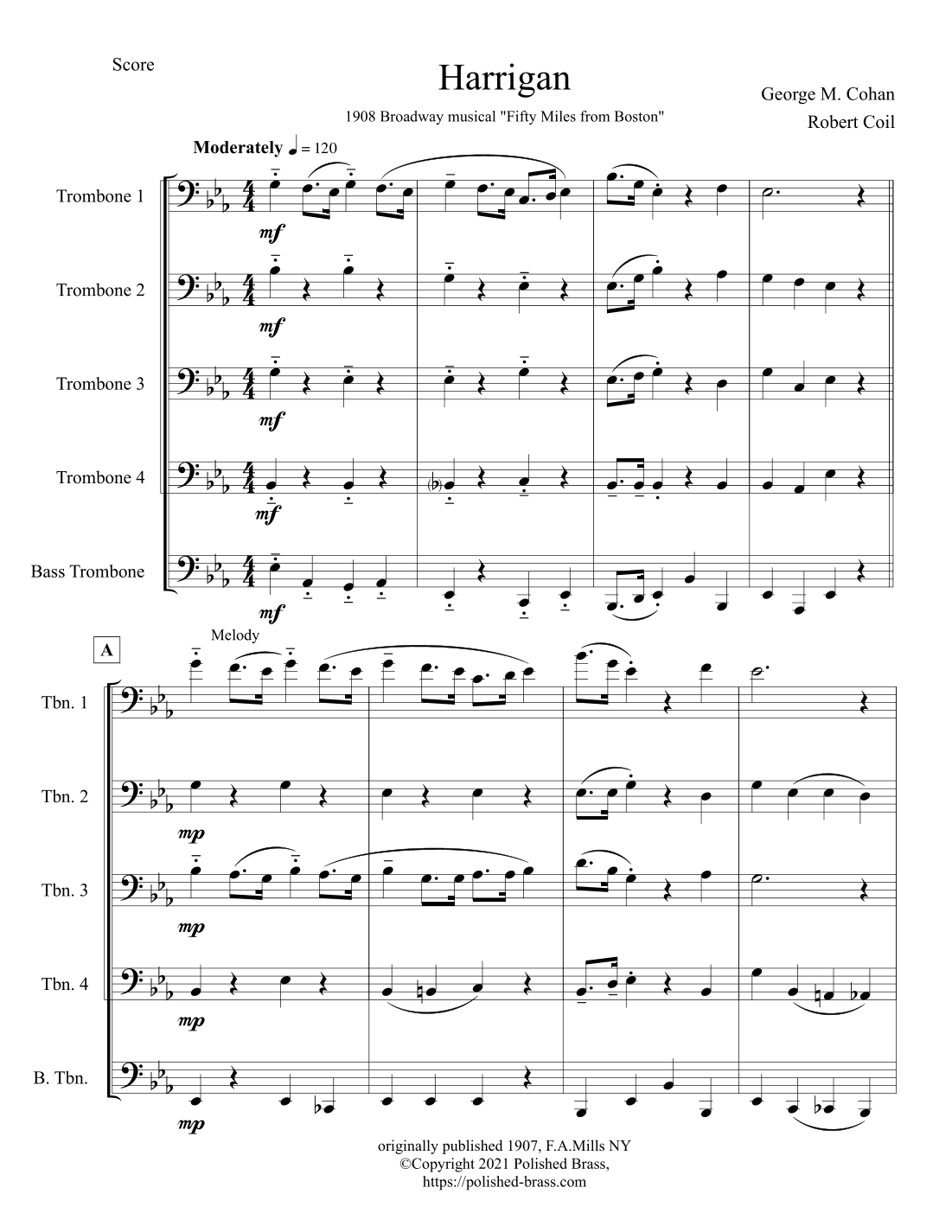 Harrigan (Trombone quintet) (arr. Robert Coil)
