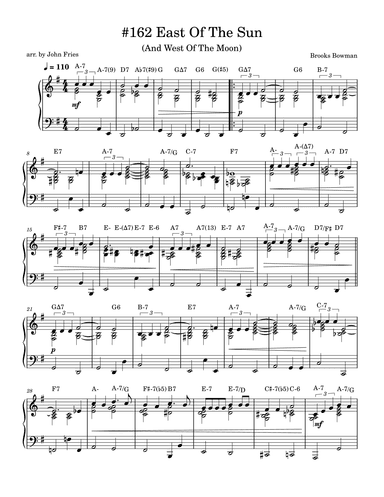 East Of The Sun (arr. John Fries)