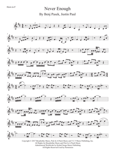 Never Enough (arr. Kevin Busse)