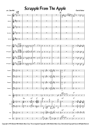 Scrapple From The Apple (arr. Jane Wei)