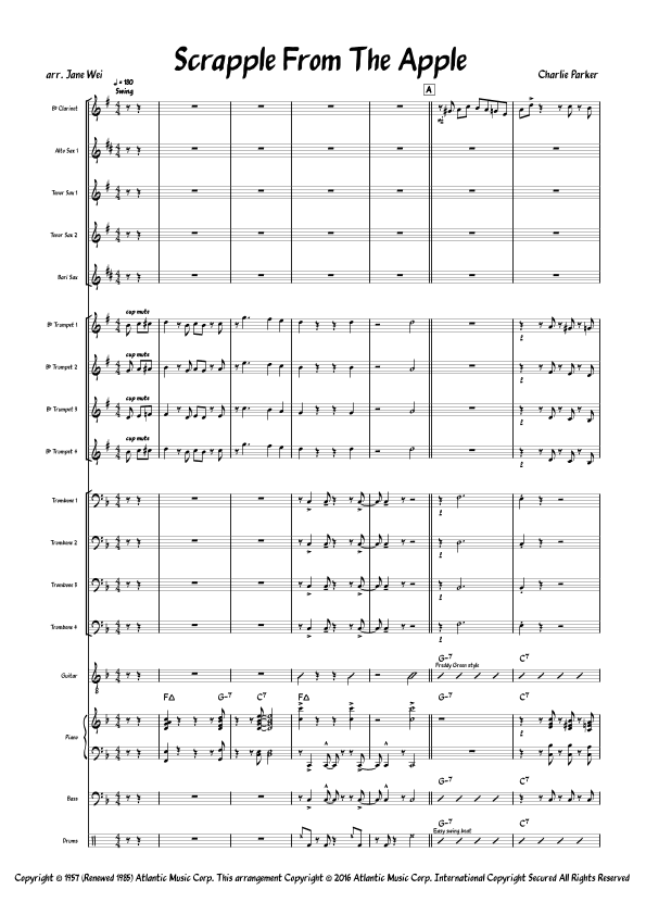 Scrapple From The Apple (arr. Jane Wei)