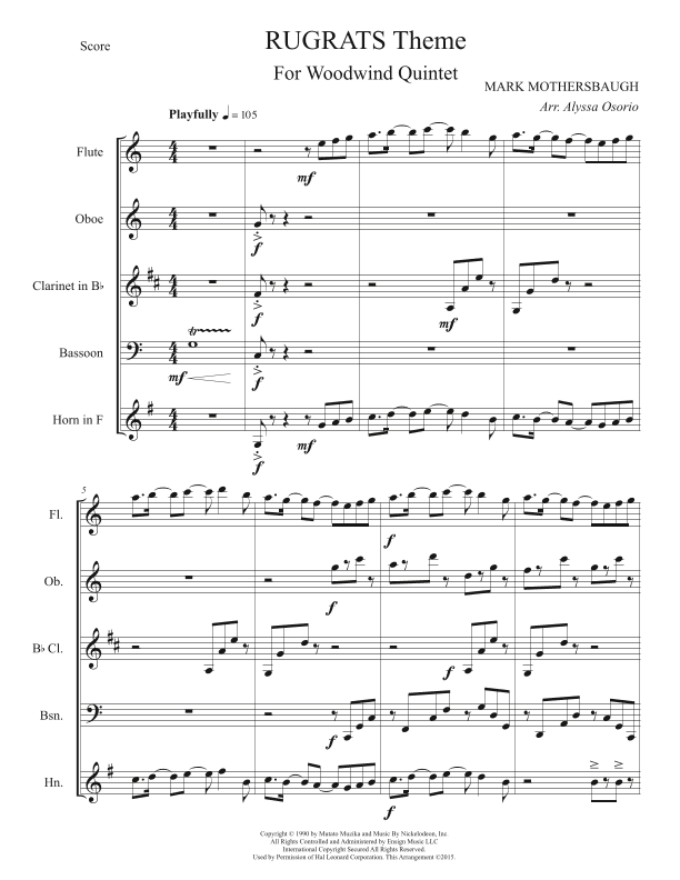 Rugrats Theme (t.v.) (arr. Alyssa Osorio)
