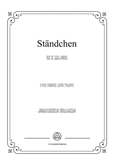 Brahms-Ständchen in E Major,for voice and piano (arr. MSM)