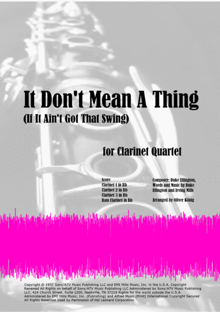 It Don't Mean A Thing (If It Ain't Got That Swing) (arr. Oliver König)