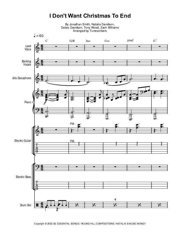 I Don't Want Christmas To End (arr. Tunescribers)